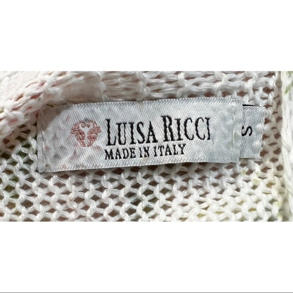 Luisa Ricci Womens Sz S Floral Sheer Cold Shoulder Batwing Sweater ITALY - Picture 6 of 9